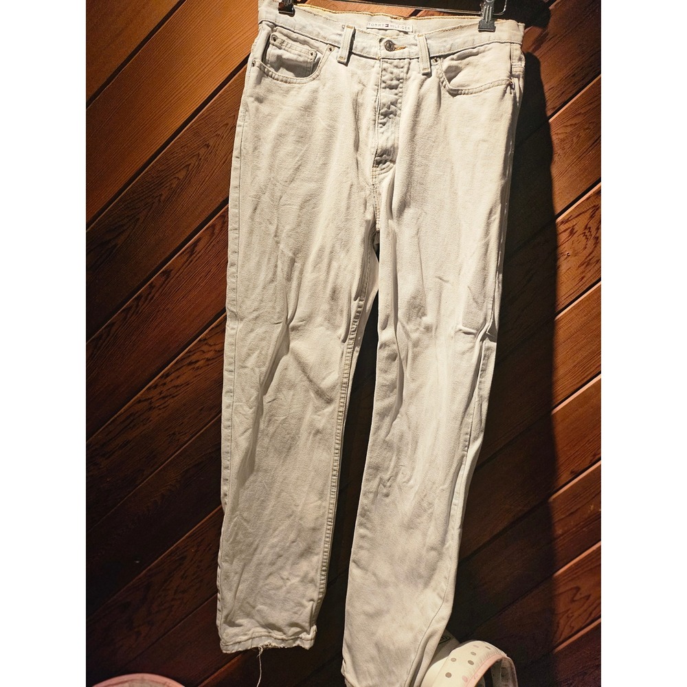 Vintage Tommy Hilfiger Mens Light Wash Straight Leg Denim Jeans Blue